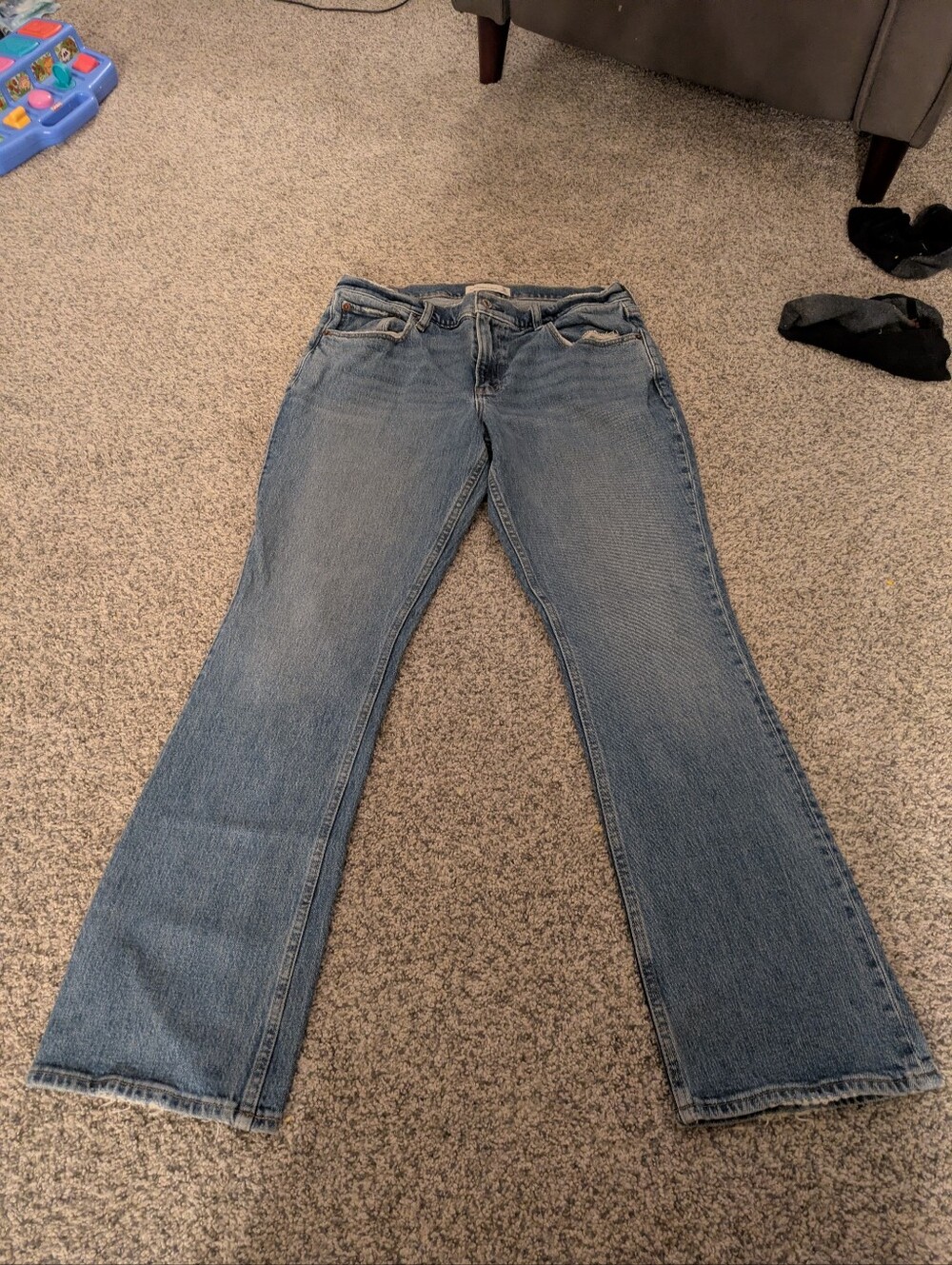 Abercrombie Curve Love Straight Leg Jean